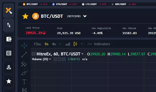 NitroEx desktop trade dashboard